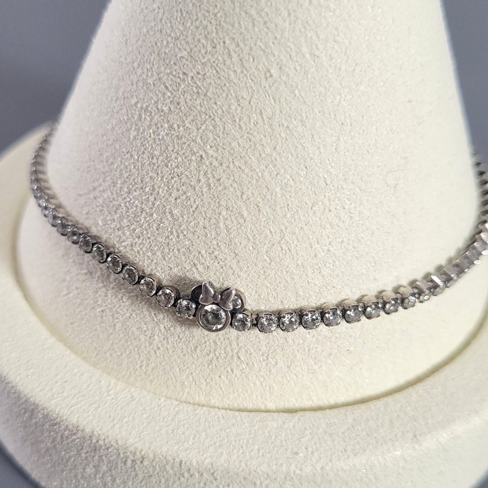 Pandora Disney Minnie Mouse Tennis Bracelet Sterling Silver CZ 590107C01 Adjust